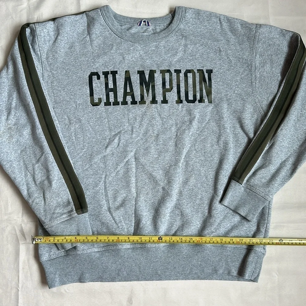 Champion Men's Powerblend Fleece Camo Crewneck Sweatshirt with Taping